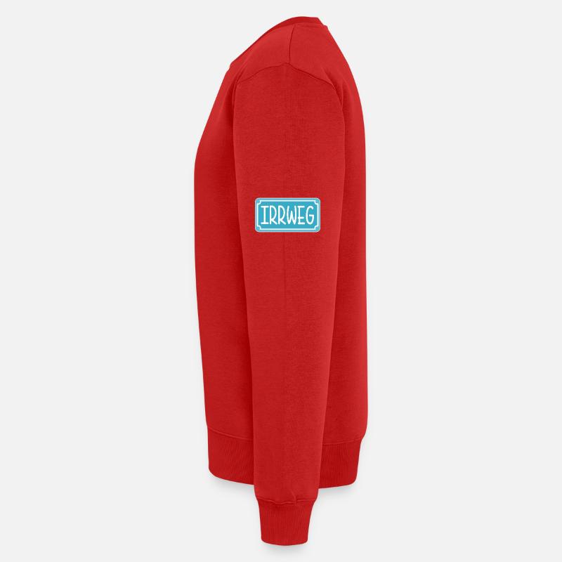 Irrweg Schild - Männer Premium Bio Pullover - Rot