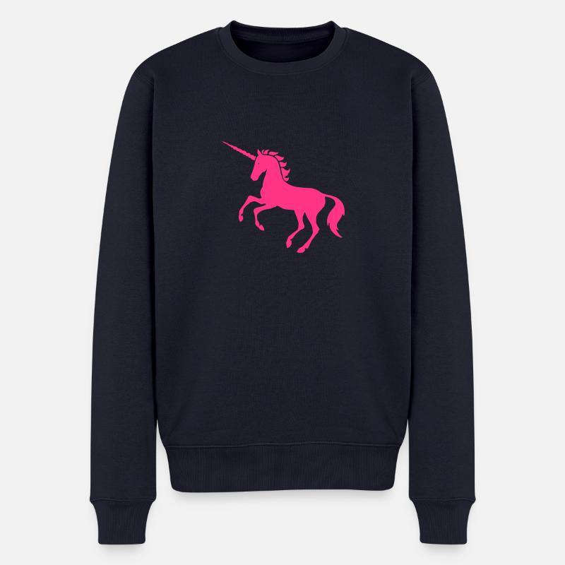 Pink Einhorn - Männer Premium Bio Pullover - Navy