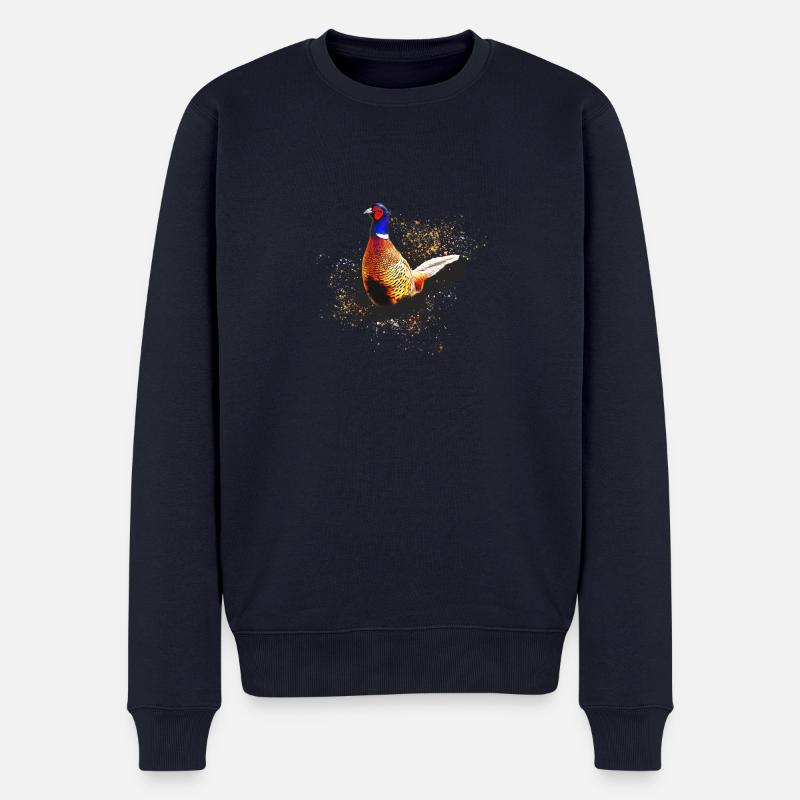 wunderschöner Fasan im Prachtkleid Pheasant - Männer Premium Bio Pullover - Navy