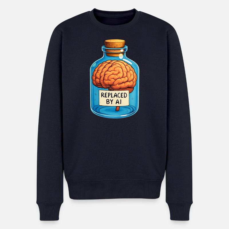 Replaced by AI - Männer Premium Bio Pullover - Navy