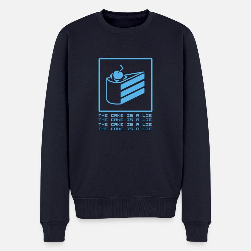 Le gâteau est un mensonge - Pull Premium bio Homme - bleu marine