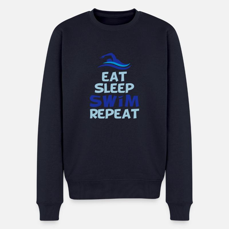 schwimmen - Männer Premium Bio Pullover - Navy