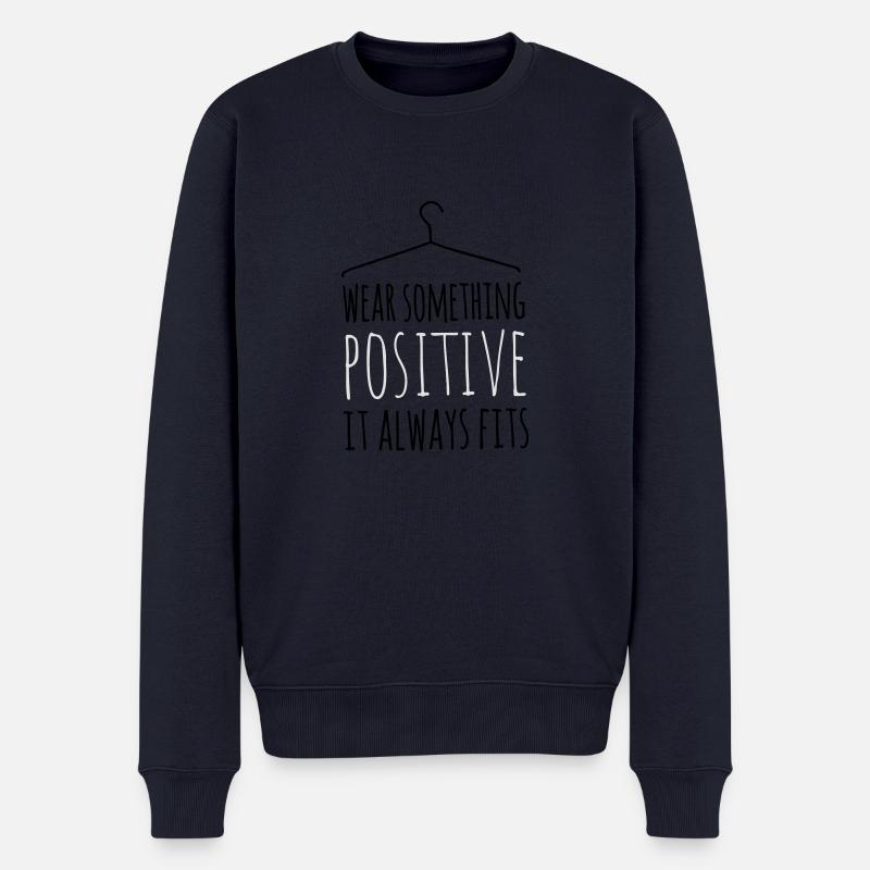 wear something positives coole liebe statement - Männer Premium Bio Pullover - Navy