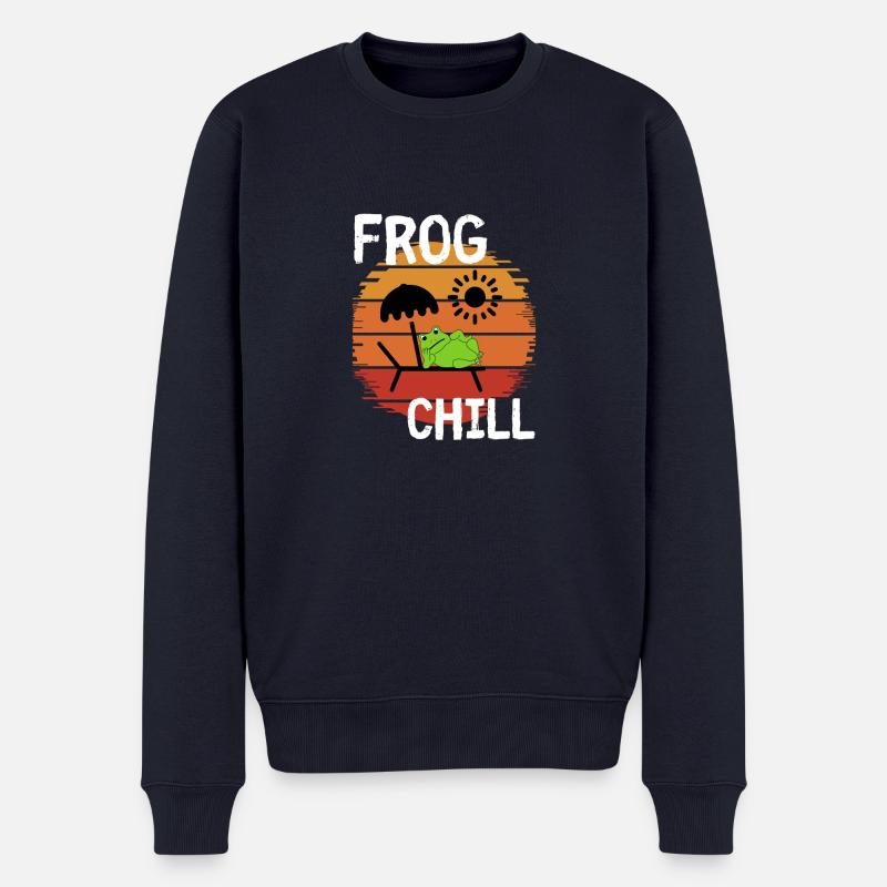 Frosch-Chill - Männer Premium Bio Pullover - Navy
