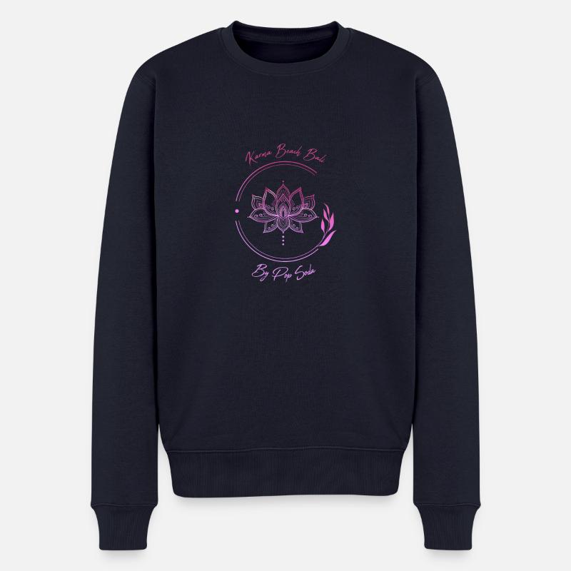 Lotus Flower Karma Beach Rose - Männer Premium Bio Pullover - Navy