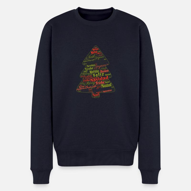 Weihnachtsbaum - Männer Premium Bio Pullover - Navy