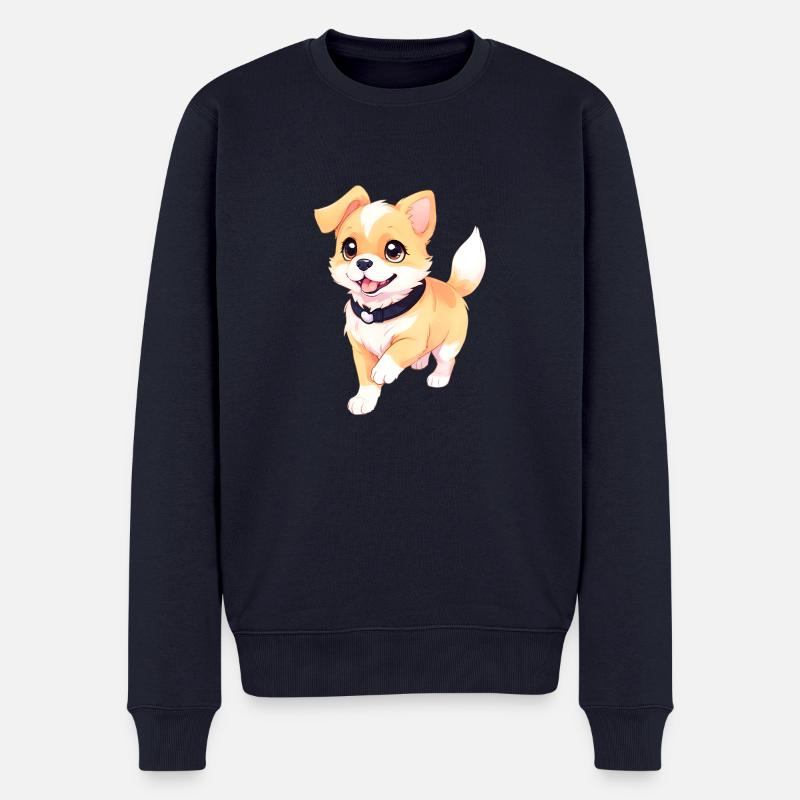 HIER IST DIE PFOTE - Männer Premium Bio Pullover - Navy
