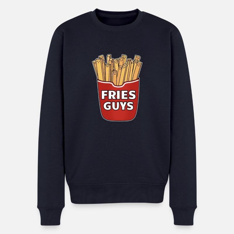 FRIES GUYS - Männer Premium Bio Pullover - Navy