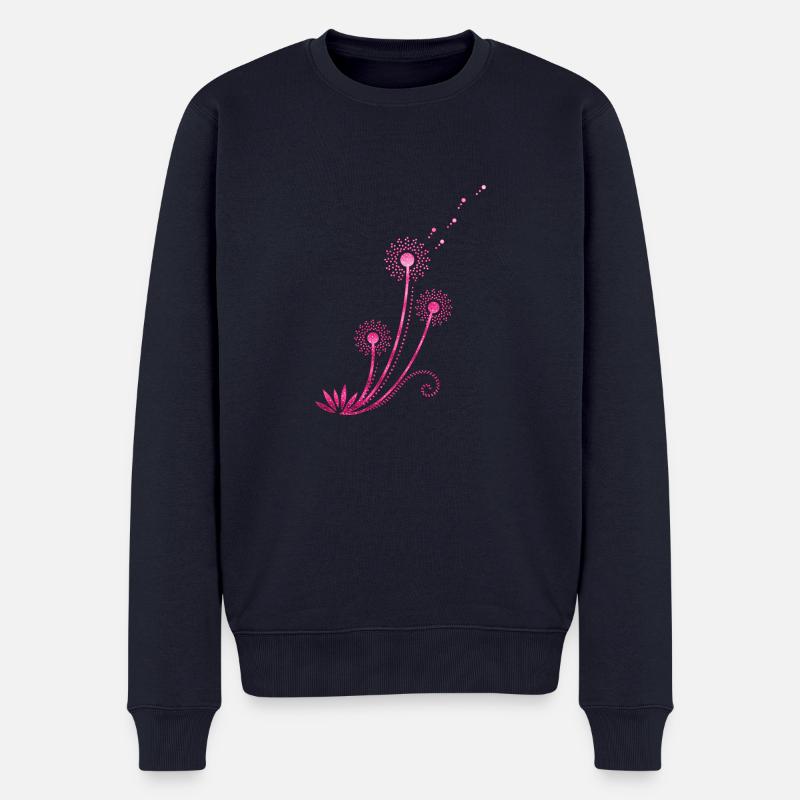 Pusteblume, Löwenzahn, Blumen, Blume, Frühling - Männer Premium Bio Pullover - Navy