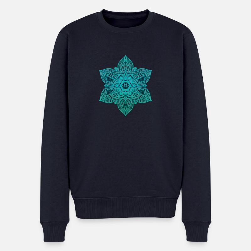 Mandala - Männer Premium Bio Pullover - Navy