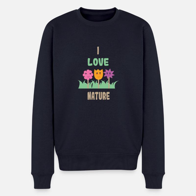 I love nature - Männer Premium Bio Pullover - Navy