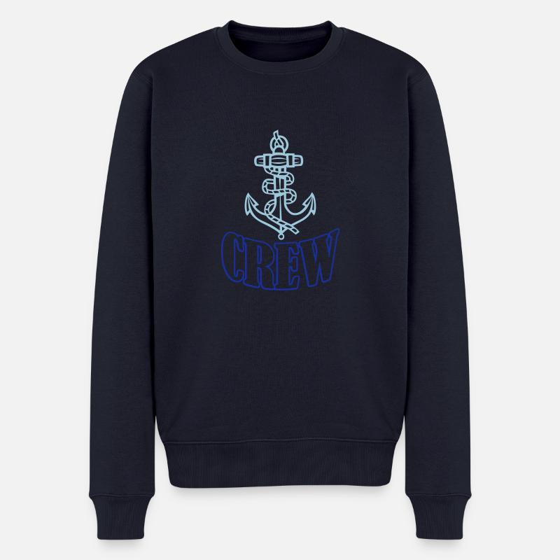 anker_sailor_crew_2 - Männer Premium Bio Pullover - Navy