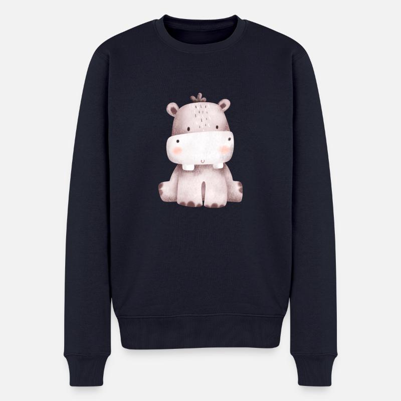 Hippo - Männer Premium Bio Pullover - Navy