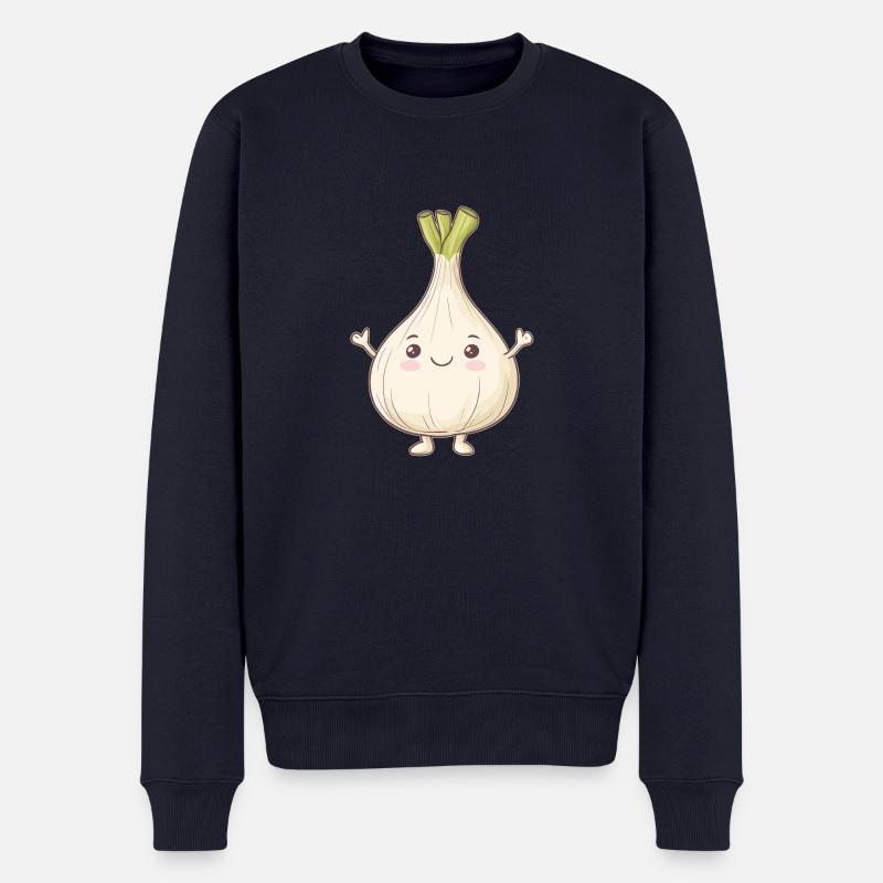 Knoblauch - Männer Premium Bio Pullover - Navy