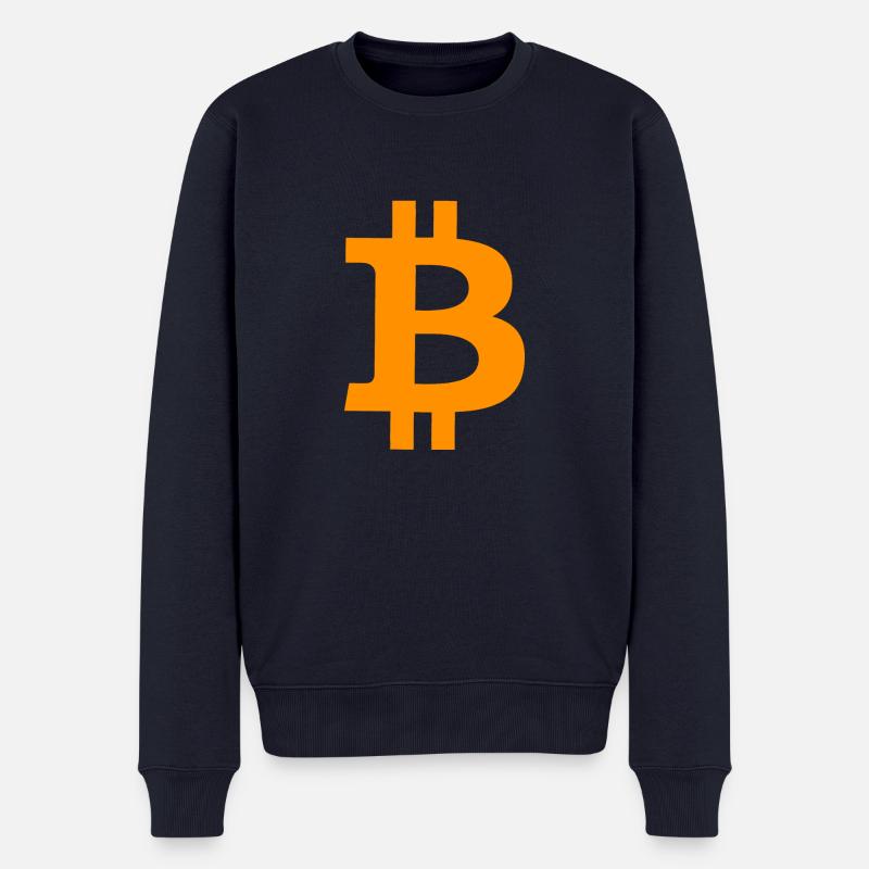 Bitcoin - Männer Premium Bio Pullover - Navy