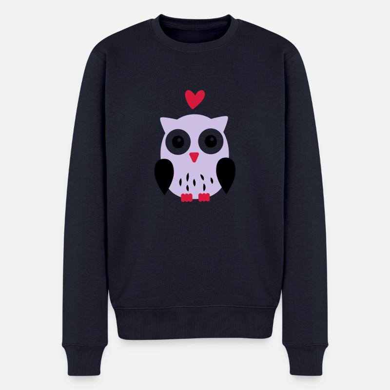 Eule - Männer Premium Bio Pullover - Navy