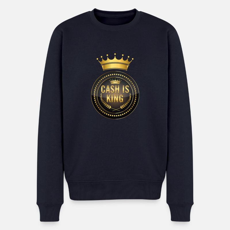 Bargeld ist König - Männer Premium Bio Pullover - Navy