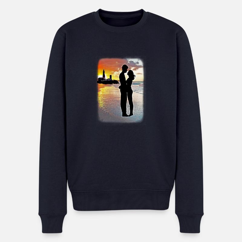 Liebespaar - Männer Premium Bio Pullover - Navy