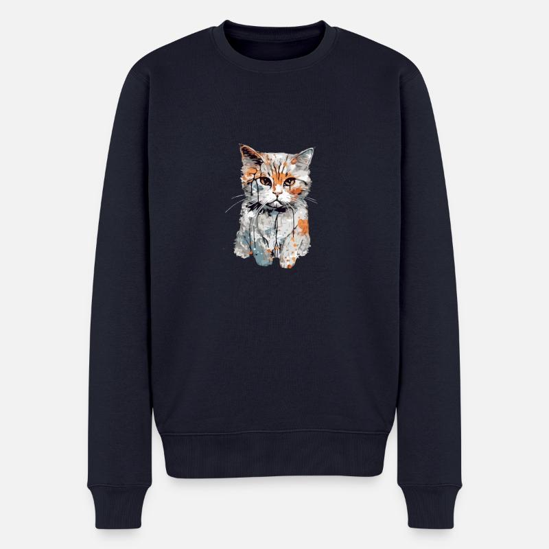 Miko das Kätzchen - Männer Premium Bio Pullover - Navy