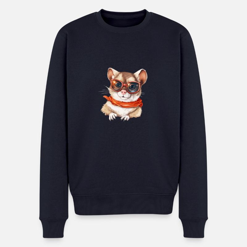 Lilo l'écureuil à lunettes - Pull Premium bio Homme - bleu marine