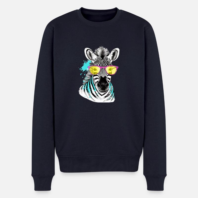 Lapi das Brillenzebra - Männer Premium Bio Pullover - Navy
