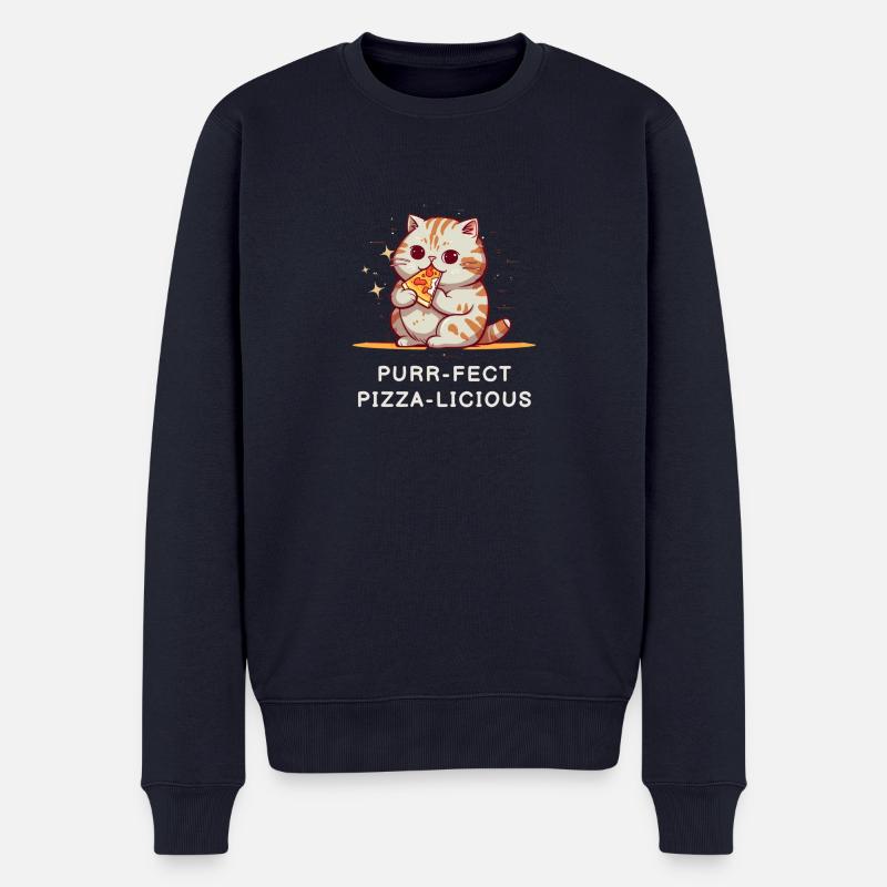 Pizza Cat! - Männer Premium Bio Pullover - Navy