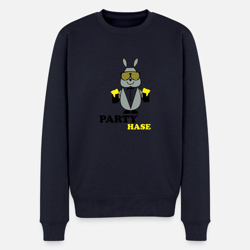 party_hase - Männer Premium Bio Pullover - Navy