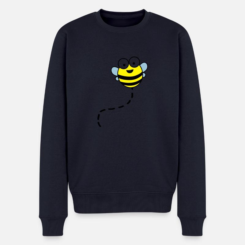 lustige_biene_02 - Männer Premium Bio Pullover - Navy
