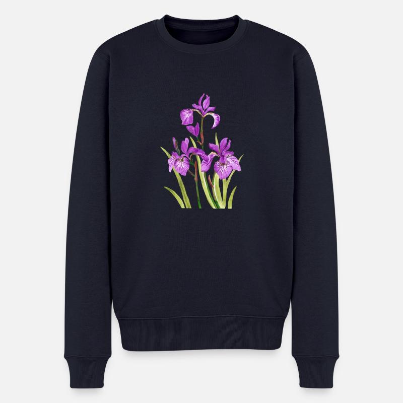 Blumen - Männer Premium Bio Pullover - Navy