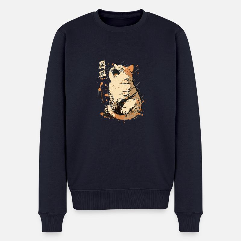 Neko Neko8 - Männer Premium Bio Pullover - Navy