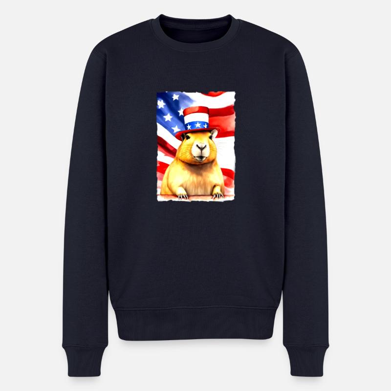rongeur "Capybara Président" - Pull Premium bio Homme - bleu marine