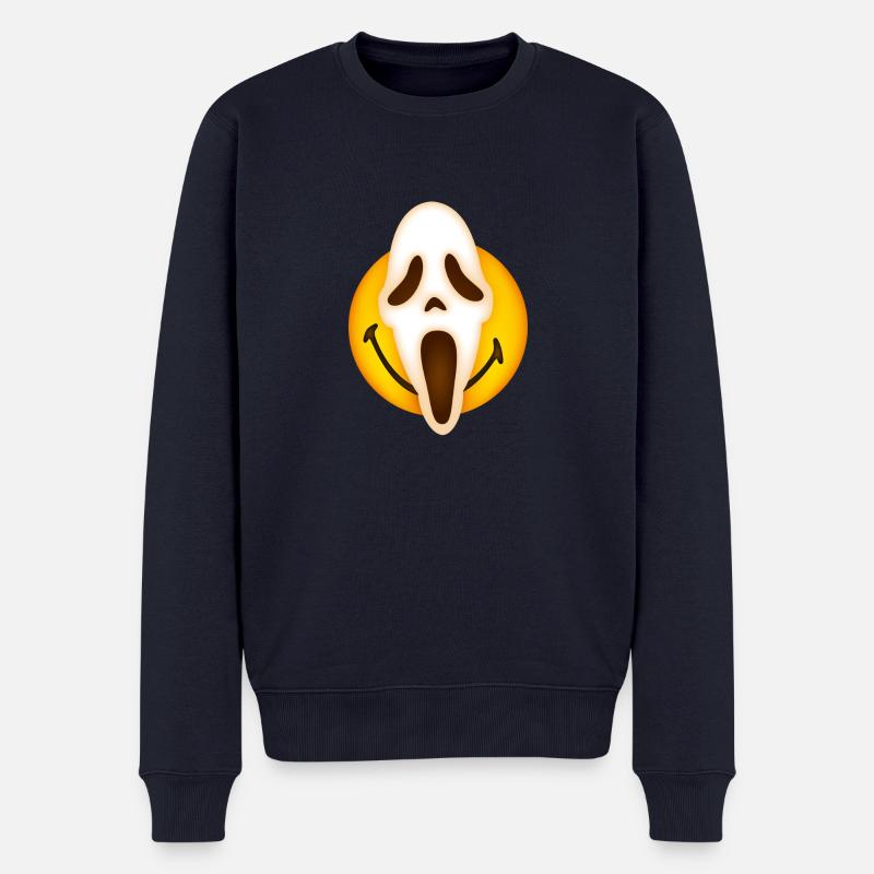 Smiley Scream Mask - Männer Premium Bio Pullover - Navy
