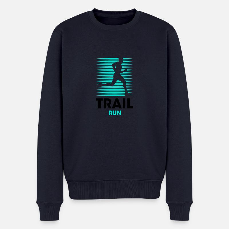 trail run - Männer Premium Bio Pullover - Navy