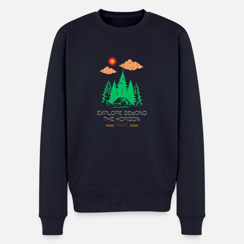 Explorez au-delà de l’horizon - Pull Premium bio Homme - bleu marine