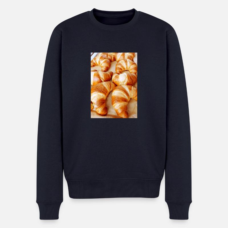 Croissants - Männer Premium Bio Pullover - Navy