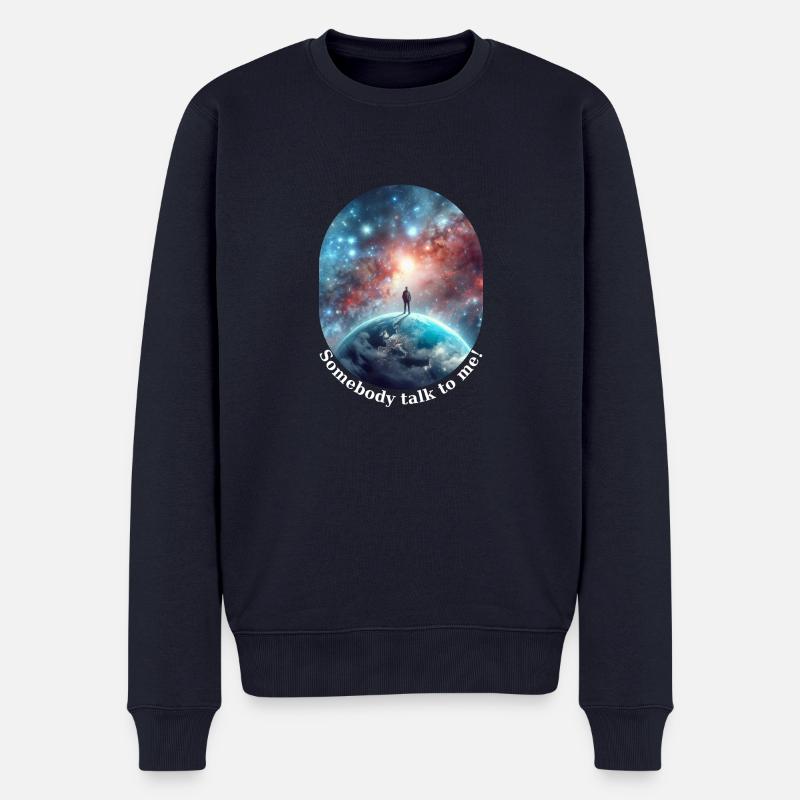 Jemand redet mit mir - Männer Premium Bio Pullover - Navy