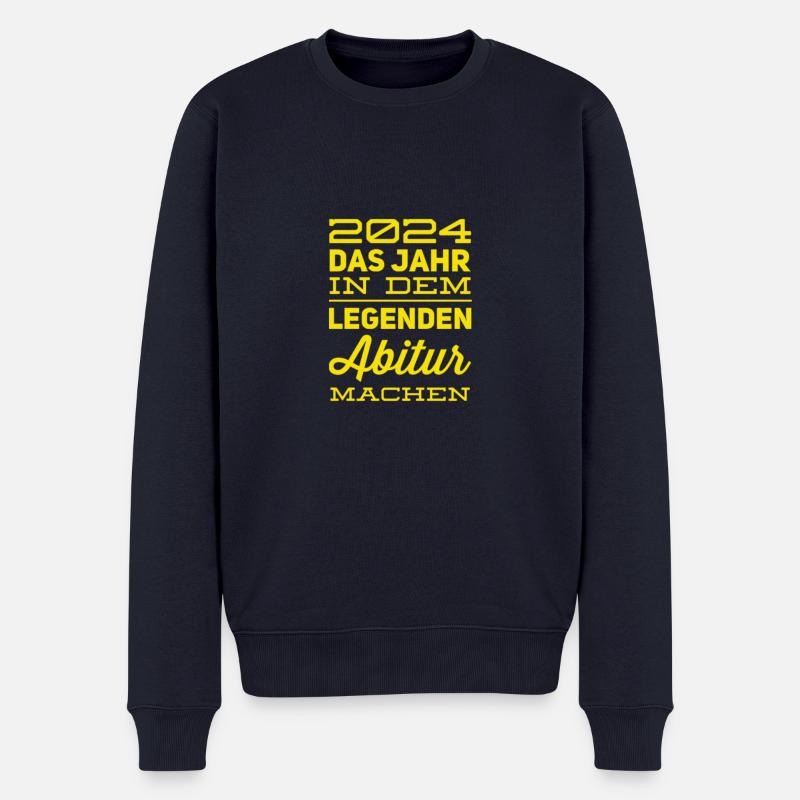 Abi sprüche - Männer Premium Bio Pullover - Navy