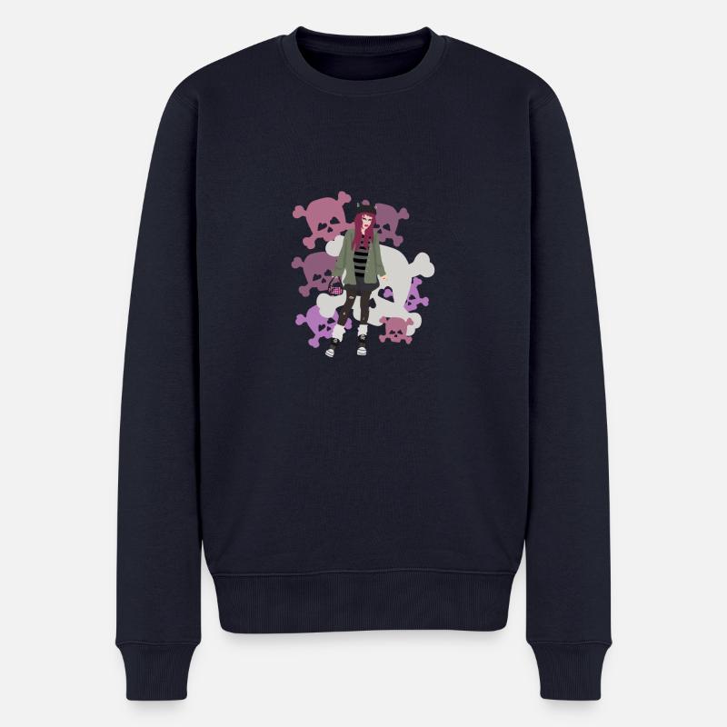 Emo Mädchen - Männer Premium Bio Pullover - Navy