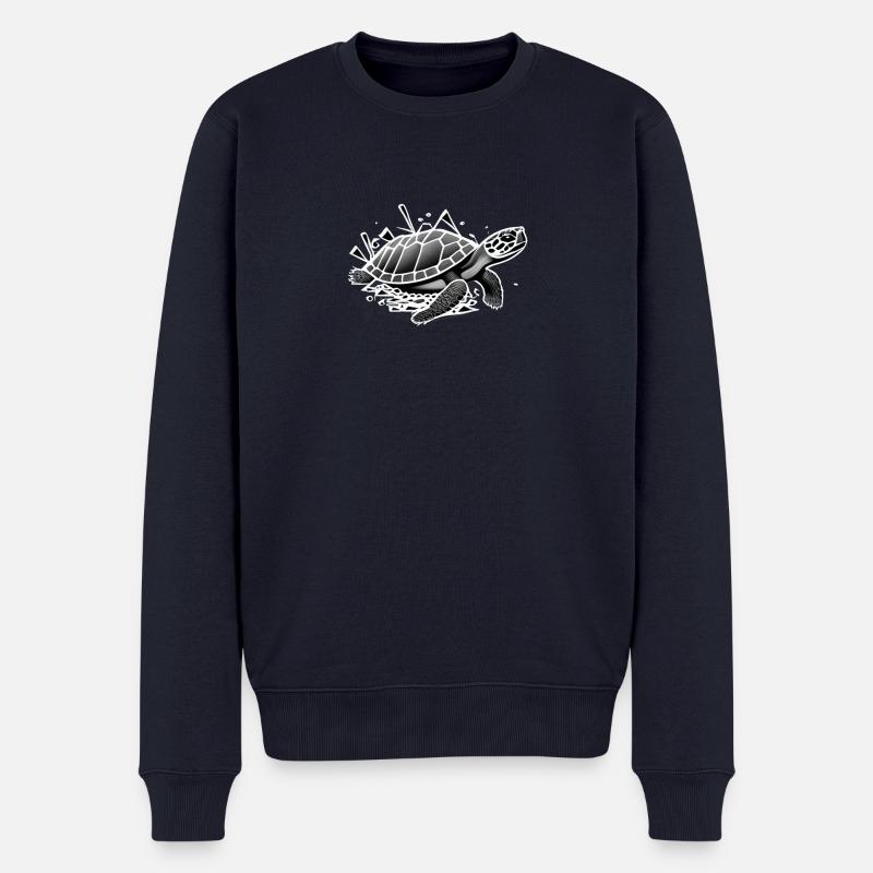 Geo_Schildkröte_3 - Männer Premium Bio Pullover - Navy