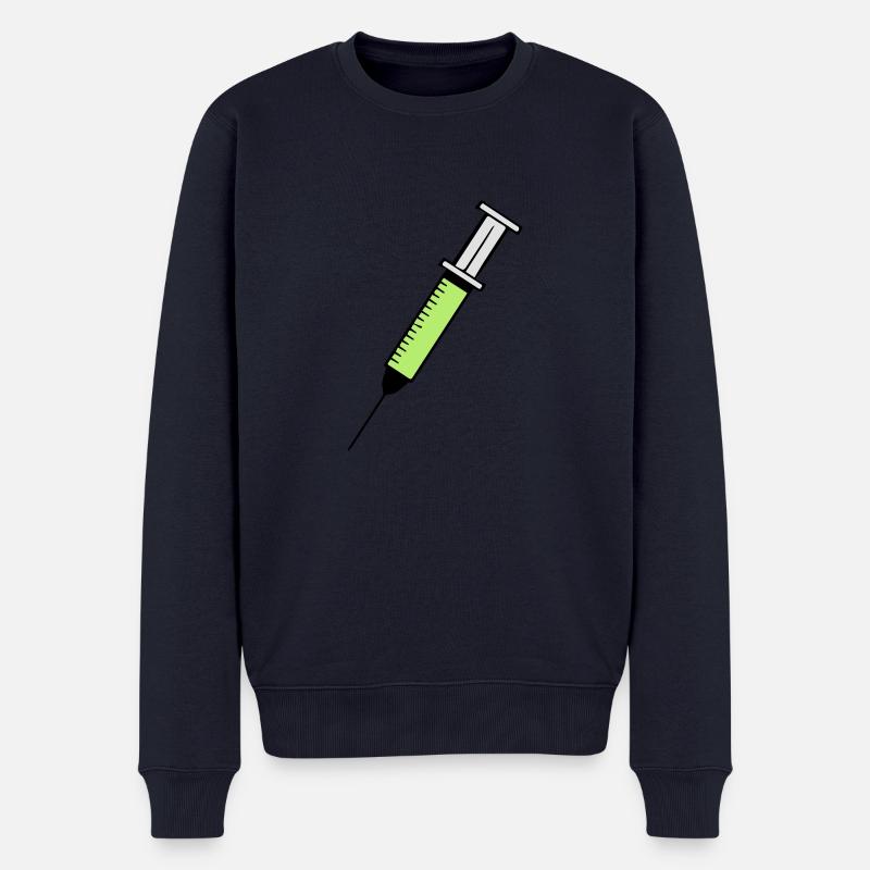 syringe - Männer Premium Bio Pullover - Navy
