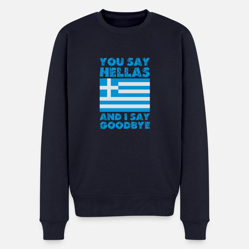 Hellas Goodbye - Männer Premium Bio Pullover - Navy