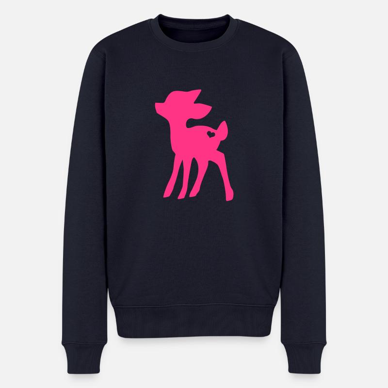 Rehkitz mit Herz - Männer Premium Bio Pullover - Navy