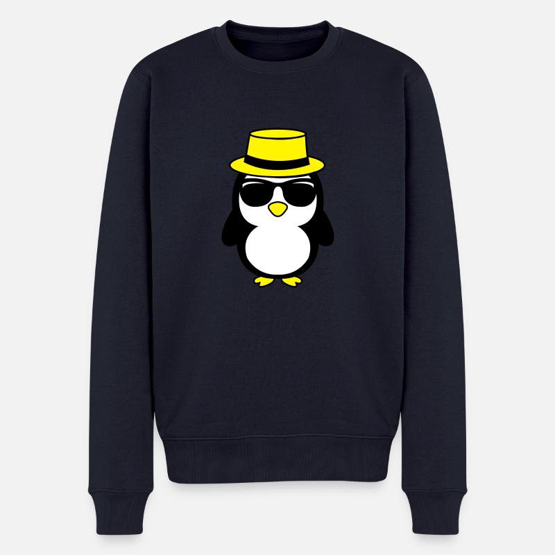cool_pinguin_02 - Männer Premium Bio Pullover - Navy
