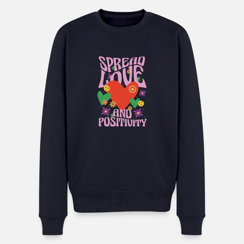 Liebe und Positivität - Männer Premium Bio Pullover - Navy