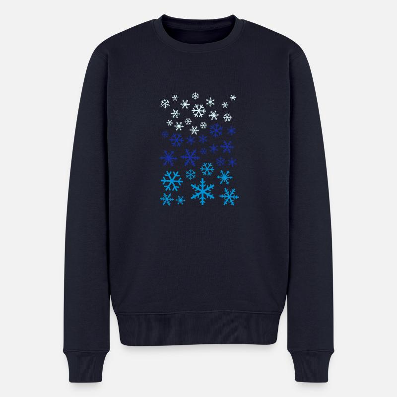 LOTS OF SNOWFLAKES - Männer Premium Bio Pullover - Navy