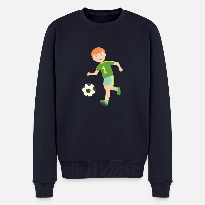 soccer player - Männer Premium Bio Pullover - Navy