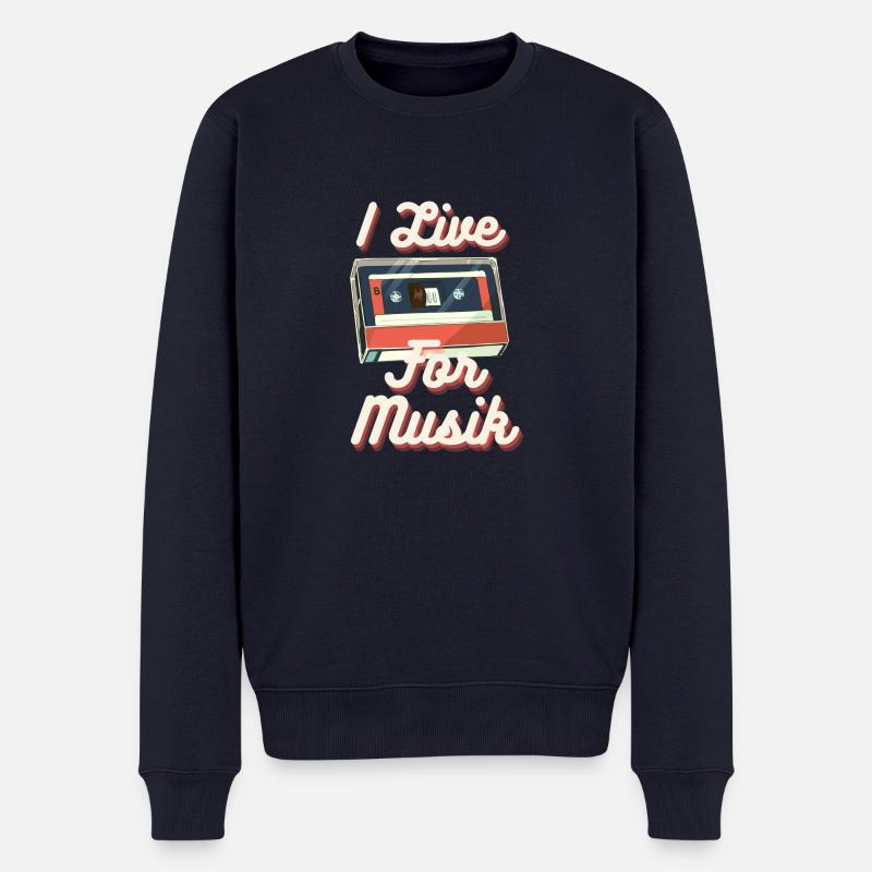 Musik - Männer Premium Bio Pullover - Navy
