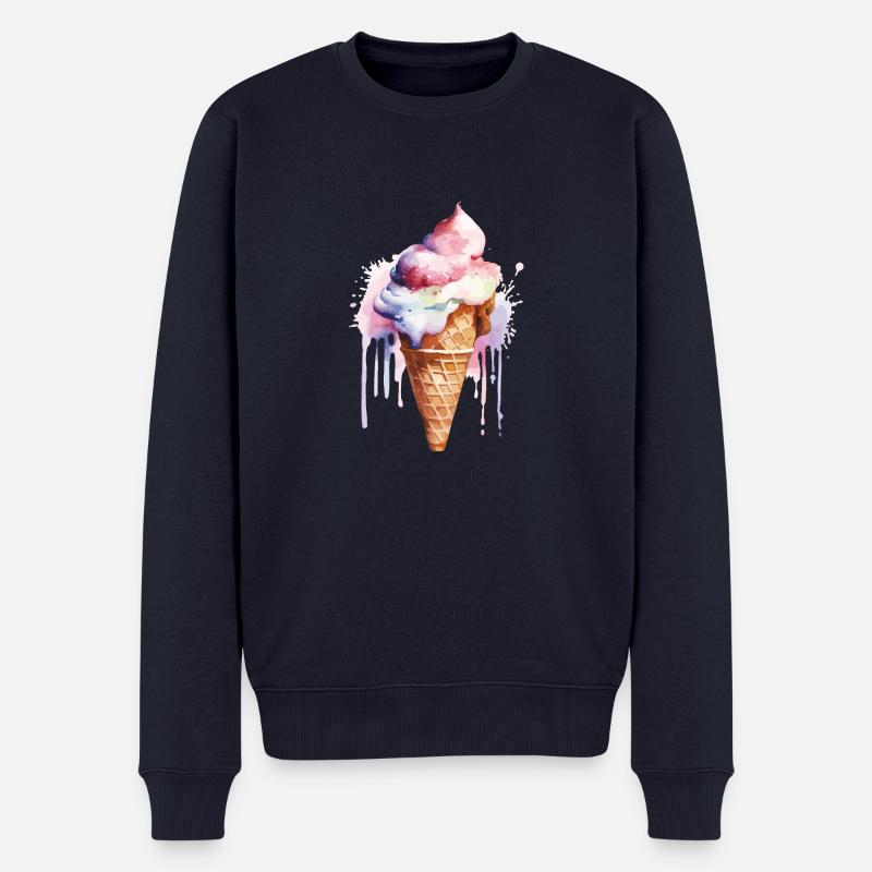 eiscreme - Männer Premium Bio Pullover - Navy