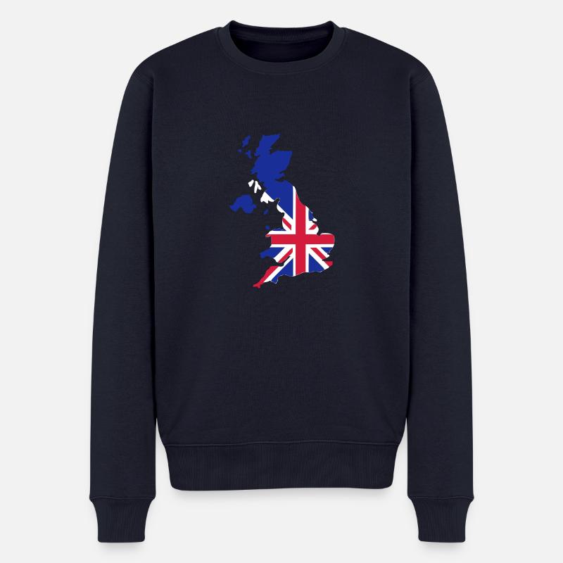 UK Grossbritannien - Männer Premium Bio Pullover - Navy