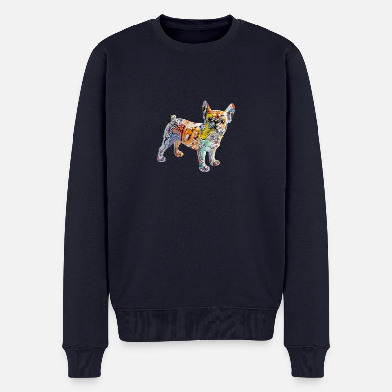 Hund Graffiti - Männer Premium Bio Pullover - Navy